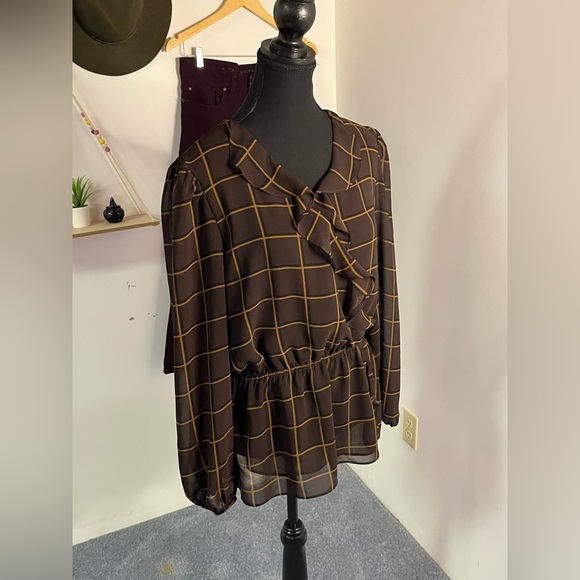 Calvin Klein Plaid Blouse - Picture 3 of 5